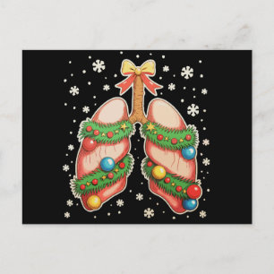 Cartão Postal De Festividades Terapeuta de Árvore de Natal Pulmonar Terapia Resp