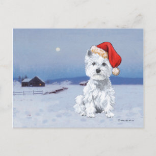 Cartão Postal De Festividades Térmita de Natal do West Highland White