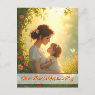 Cartão Postal De Festividades Ternura Maternal em Luz Florida