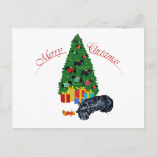 Cartão Postal De Festividades Terrier Escocês Tira Soneca de Natal