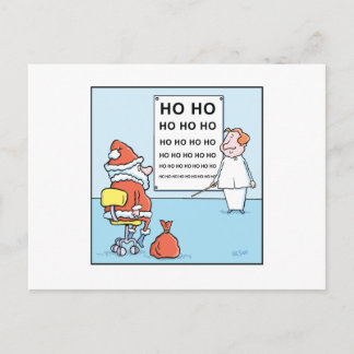Cartão Postal De Festividades Teste do olho de Santa dos desenhos animados do