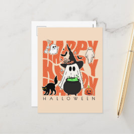 Cartão Postal De Festividades Testemunhar Divertido | Feliz Halloween Magic & Mi