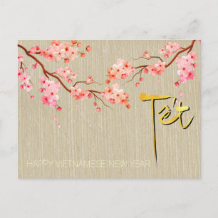 Cartão Postal De Festividades Tét Hoa Anh Dao Florada do Ano Novo Vietnamita HP2