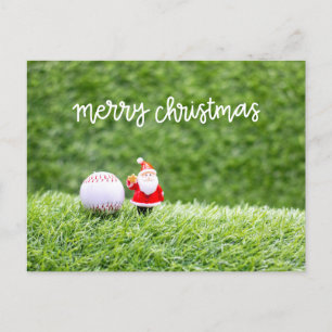 Cartão Postal De Festividades Teto de Natal de Baseball