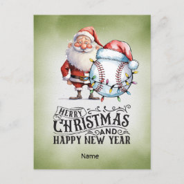 Cartão Postal De Festividades Teto de Natal de Baseball