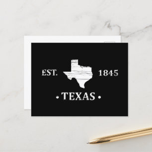 Cartão Postal De Festividades Texas mapeia branco o estado de estrela solitária