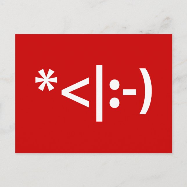 Cartão Postal De Festividades Texto do Elf Emoticon Xmas ASCII (Frente)