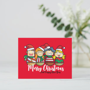 Cartão Postal De Festividades Texto personalizado Amizade bonita Feliz Natal