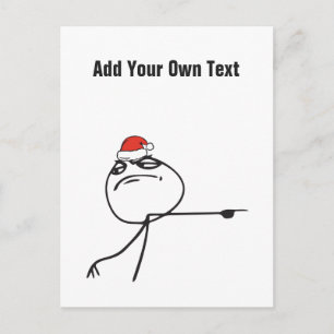 Cartão Postal De Festividades Texto personalizado EDITABLE de Saída de Natal