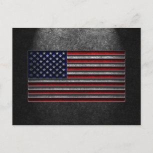 Cartão Postal De Festividades Textura de Pedra de Bandeira Americana