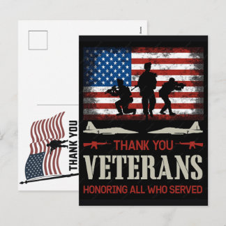 Cartão Postal De Festividades Thank You Veterans American Flag Memorial Day