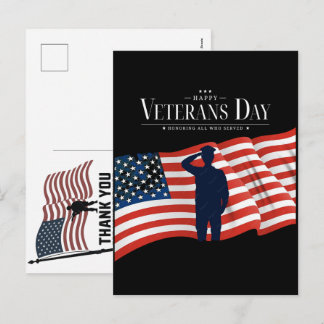Cartão Postal De Festividades Thank You Veterans American Flag Memorial Day