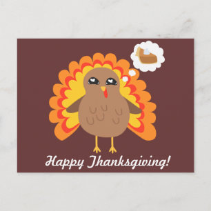 Cartão Postal De Festividades Thanksgiving Turkey