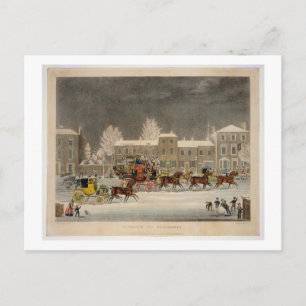 Cartão Postal De Festividades The Approach to Christmas, engraved by George Hunt
