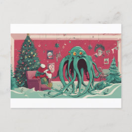 Cartão Postal De Festividades The Cthulhu Spirits of Christmas