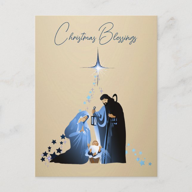 Cartão Postal De Festividades The Nativity of Baby Jesus Christmas Greetings (Frente)