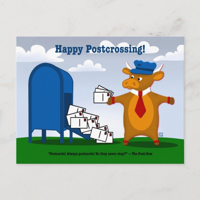 Cartão Postal De Festividades The Postcrossing Post Cow Postcards (Frente)