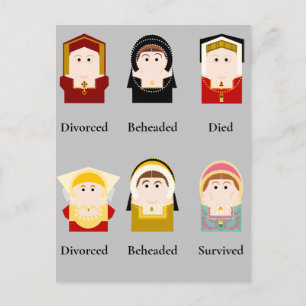 Cartão Postal De Festividades The six wives of Henry VIII