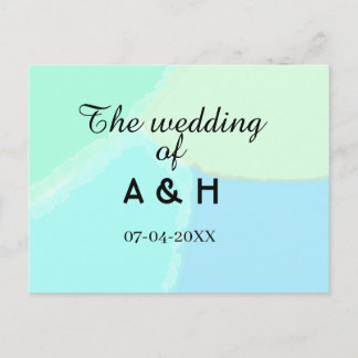 Cartão Postal De Festividades The wedding of add couple name initial letter date