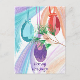 Cartão Postal De Festividades Three Christmas Balls Holiday postcards