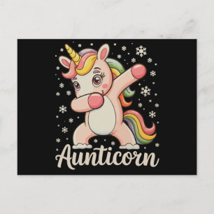 Cartão Postal De Festividades Tia Corn Dabbing Unicórnio Tia Natal Xmas