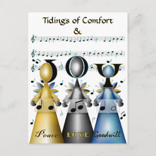 Cartão Postal De Festividades Tidings of Comfort and Joy Christmas Carolers