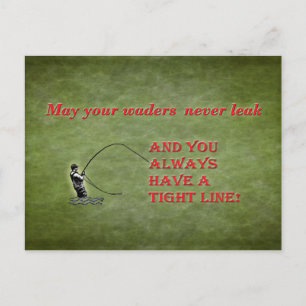 Cartão Postal De Festividades Tight line waders Fly fishing Holiday wish