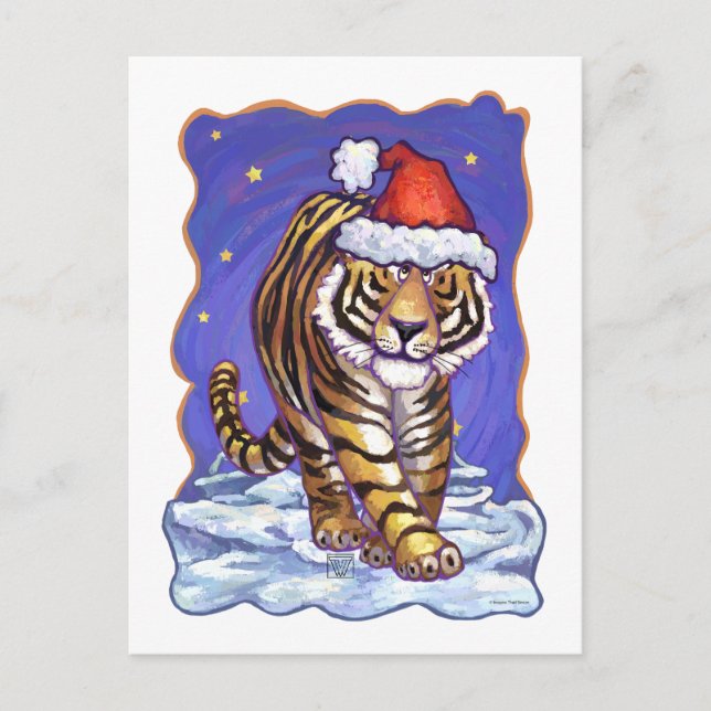Cartão Postal De Festividades Tigre Natal (Frente)