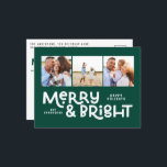 Cartão Postal De Festividades Típica mínima moderna 3 foto Foto Natal diversão H<br><div class="desc">Tudo pode não estar calmo,  mas tudo ainda pode ser brilhante com este divertido cartão de Natal colorido. Com espaço para 3 fotografias quadradas,  disponível numa seleção de cores.</div>