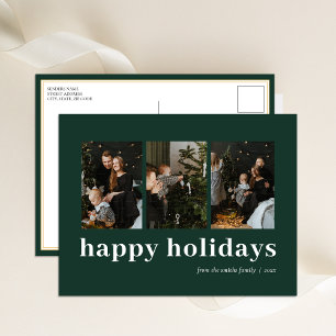 Cartão Postal De Festividades Típica Verde Moderna Feriados Felizes 3 Foto
