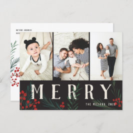 Cartão Postal De Festividades Tipografia Botânica 3 FotoFeliz