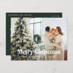 Cartão Postal De Festividades Tipografia botânica moderna e elegante