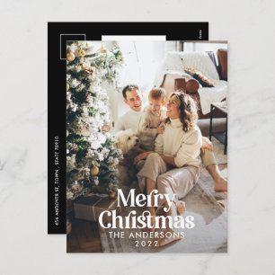 Cartão Postal De Festividades Tipografia botânica moderna e elegante Ho