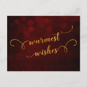 Cartão Postal De Festividades Tipografia Dourado "os desejos os mais mornos" do