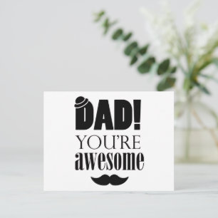 Cartão Postal De Festividades Tipografia Gráfica Minimalista para o Dia dos Pais