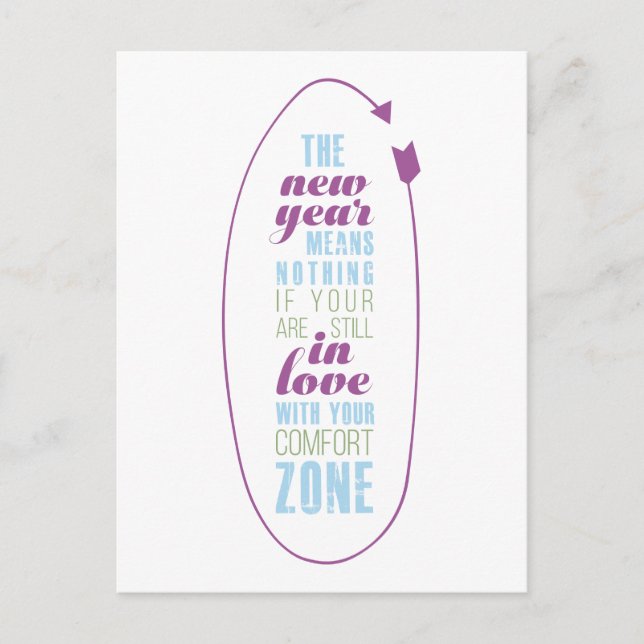 Cartão Postal De Festividades Tipografia inspirada das citações do ano novo de (Frente)