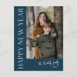 Cartão Postal De Festividades Tipografia Moderna Foto Simples Ano Novo