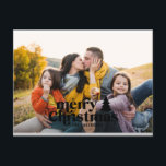 Cartão Postal De Festividades Tipografia retrô moderna foto completa<br><div class="desc">Tipografia retrô moderna foto natal. As cores do texto e do fundo podem ser personalizadas. Parte de uma coleção</div>