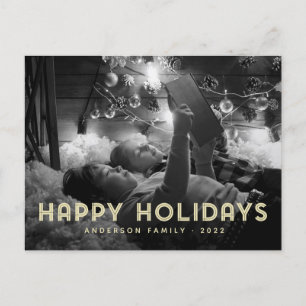 Cartão Postal De Festividades Tipografia Simples sobre Feriados Felizes