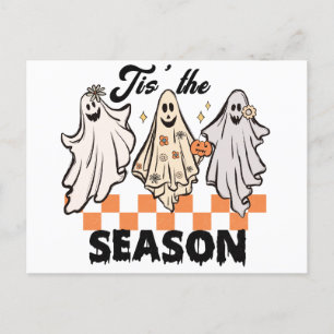 Cartão Postal De Festividades Tis The Season Ghost Trio Halloween
