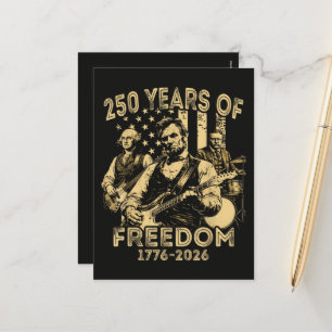 Cartão Postal De Festividades Tocando Violão 4 de Julho 250º Aniversário