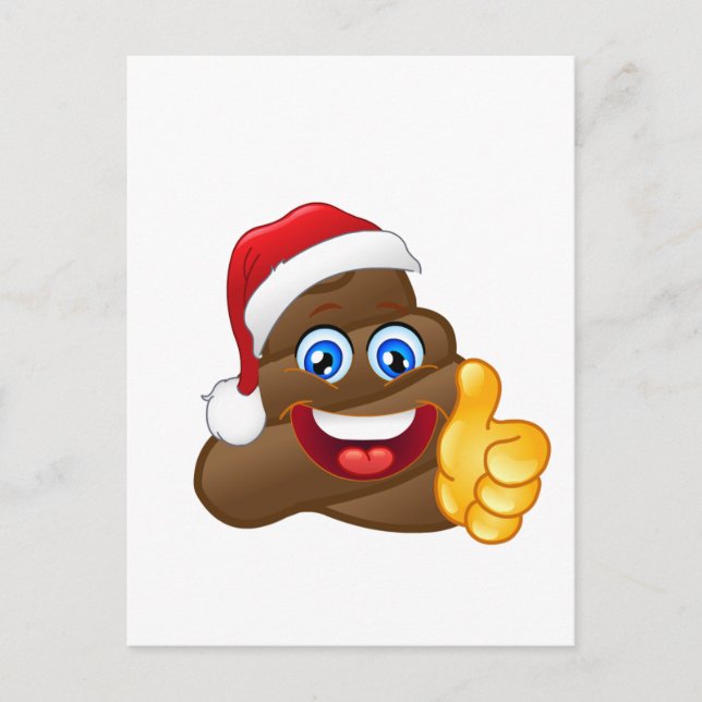 Cartão Postal De Festividades Tombadilho brilhante maluco Emoji do papai noel (Frente)