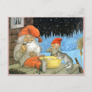 Cartão Postal De Festividades Tomte Nisse, aka Papai Noel