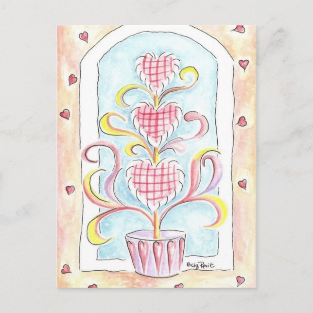 Cartão Postal De Festividades Topiary dos namorados (Frente)