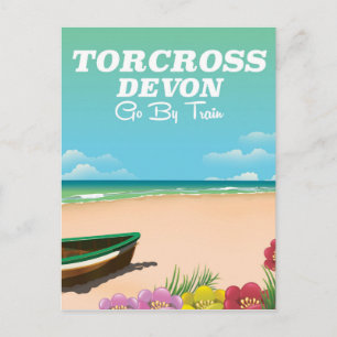 Cartão Postal De Festividades Torcross, poster de férias na praia de Devon