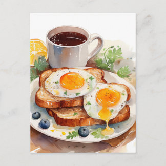 Cartão Postal De Festividades TorradaDeOvoCaféDaManhaPersonalizadoComidaFoodie