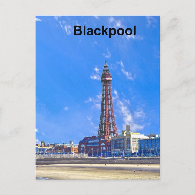 Cartão Postal De Festividades Torre Blackpool (Frente)