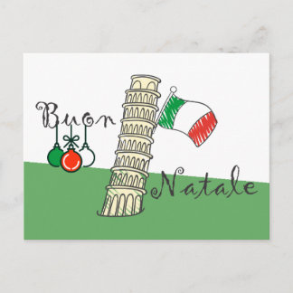 Cartão Postal De Festividades Torre de Buon Natale de Pisa