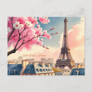 Cartão Postal De Festividades Torre Eiffel Paris