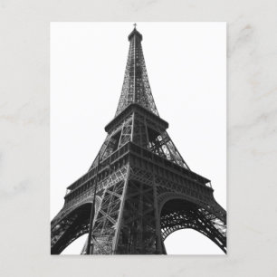 Cartão Postal De Festividades Torre Eiffel Preta e Branca - Paris Viagem